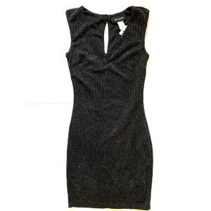 NWT Grayson Sparkly Mini Black Dress Size S